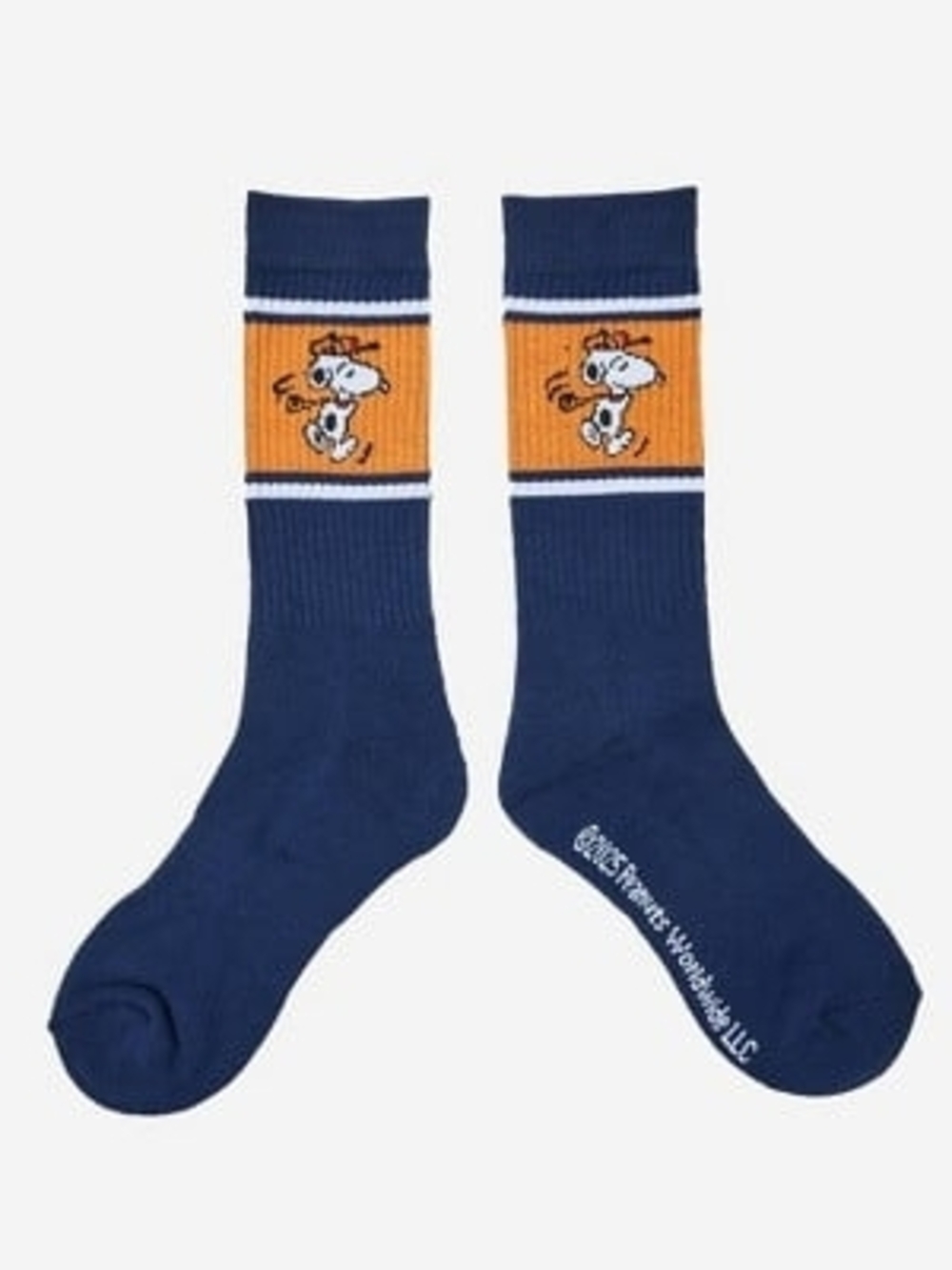 Navy & Orange Snoopy Crew Socks
